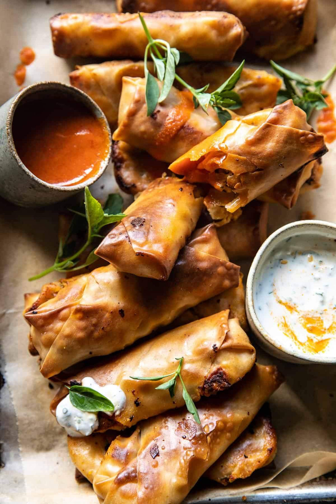 The Ultimate Baked Buffalo Chicken Spring Rolls - Little IA