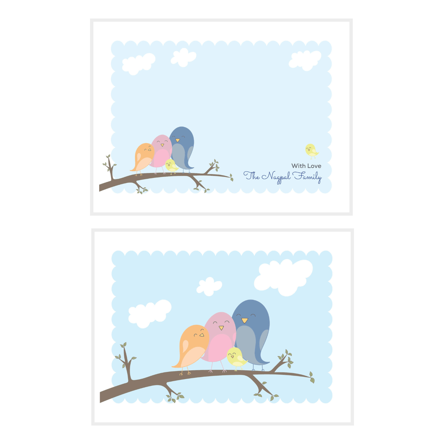 Bird Family Notecard - Set of 15
