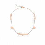 Three Names, Two Gold Hearts Necklace