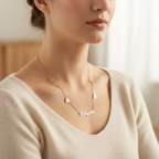 Three Names, Two Gold Hearts Necklace