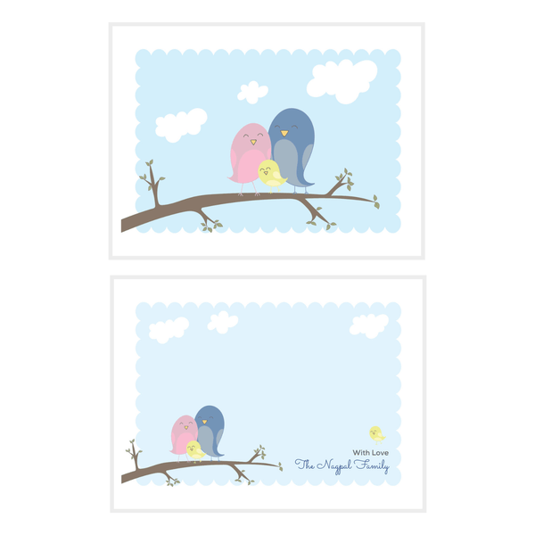 Bird Family Notecard - Set of 15