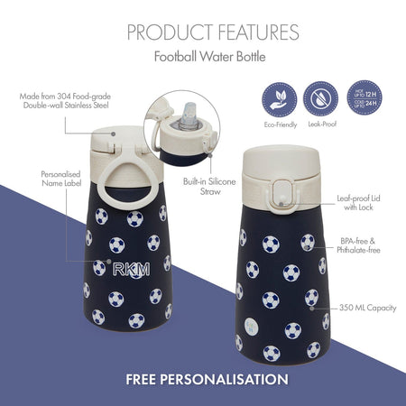 Football Stainless Steel Water Bottle