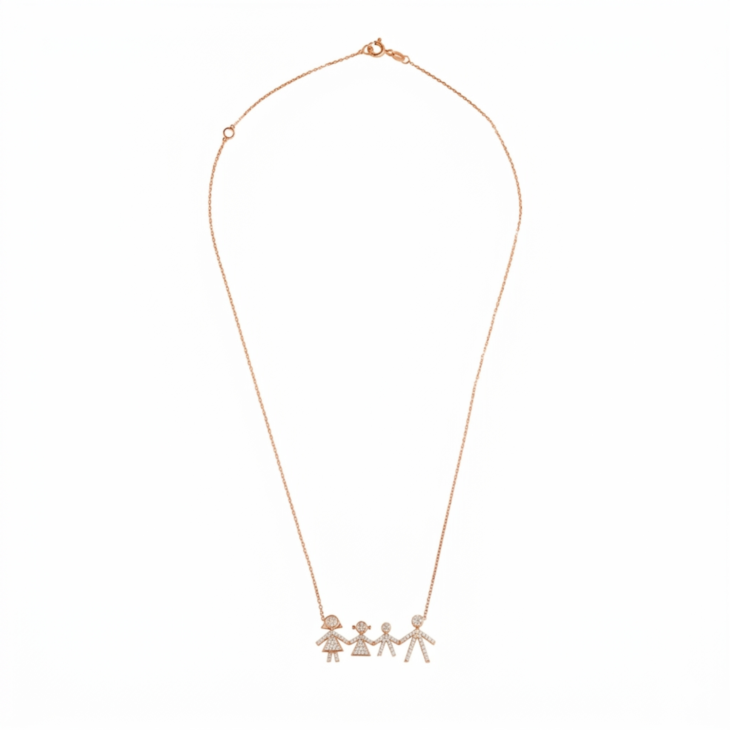 Family of Four Diamond Necklace