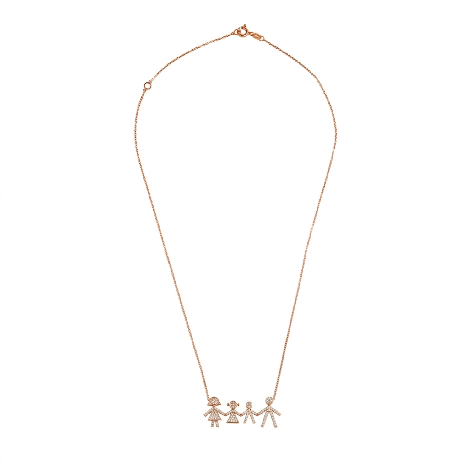 Family of Four Diamond Necklace