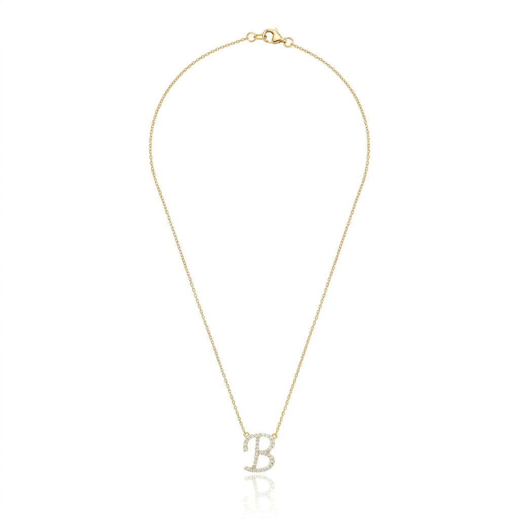 Single Initial Diamond Necklace