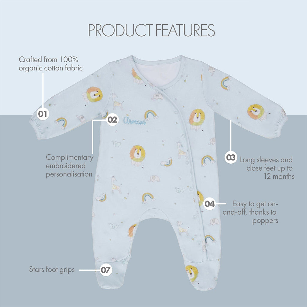 Lion Printed Baby Sleepsuit