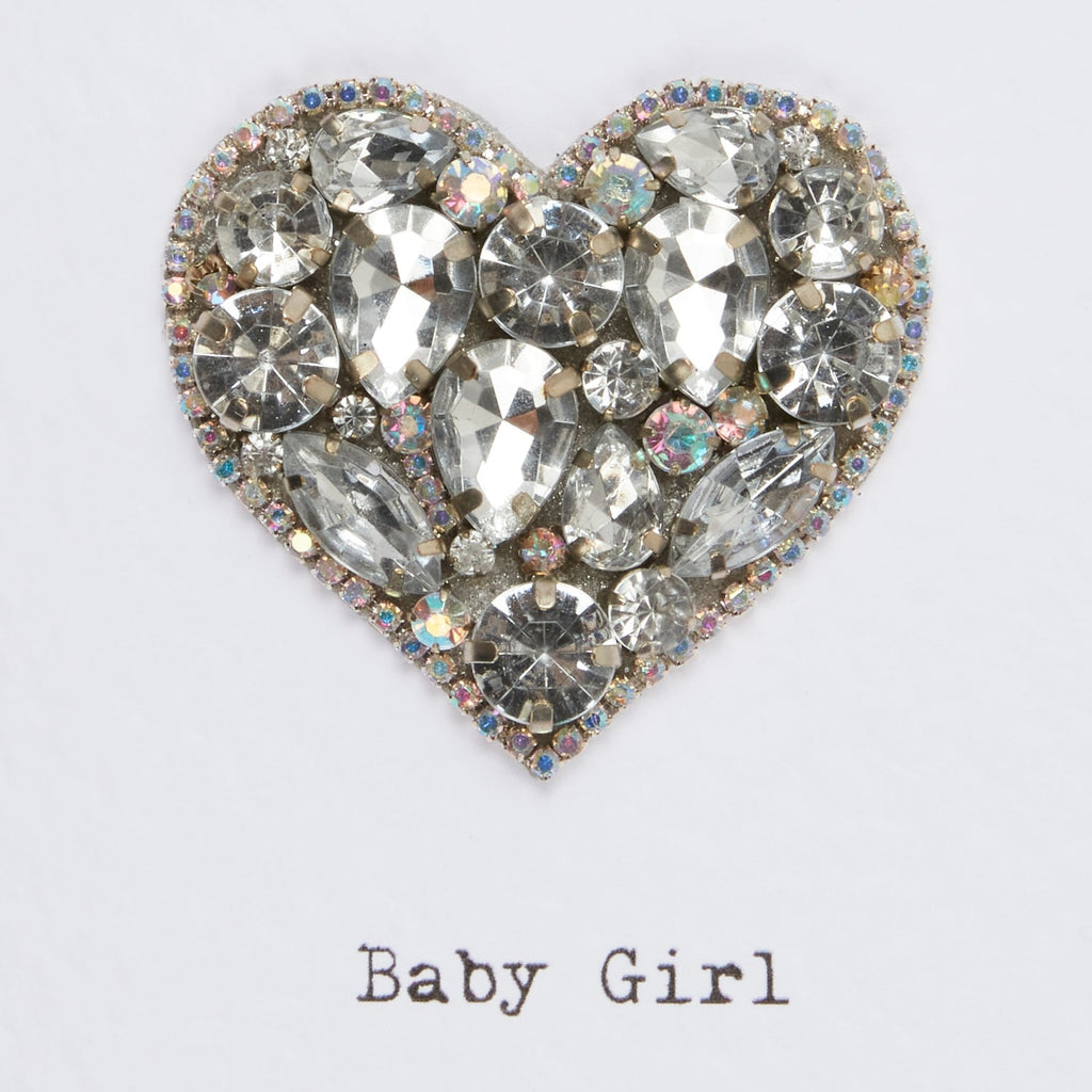 Embellished Heart Greeting Card - Baby Girl