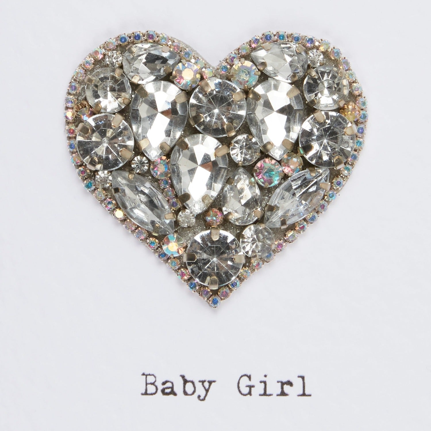 Embellished Heart Greeting Card - Baby Girl