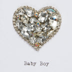 Embellished Heart Greeting Card - Baby Boy