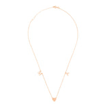 Two Gold Initials with Heart Necklace