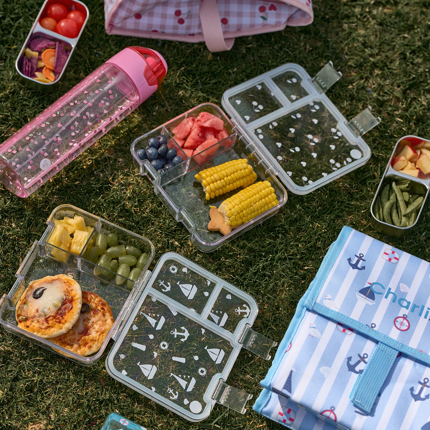 Cherry Tritan Snack Box - 3 Compartments