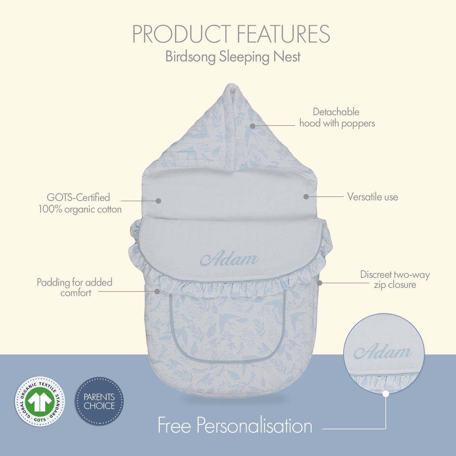 Birdsong Quilted Sleeping Nest