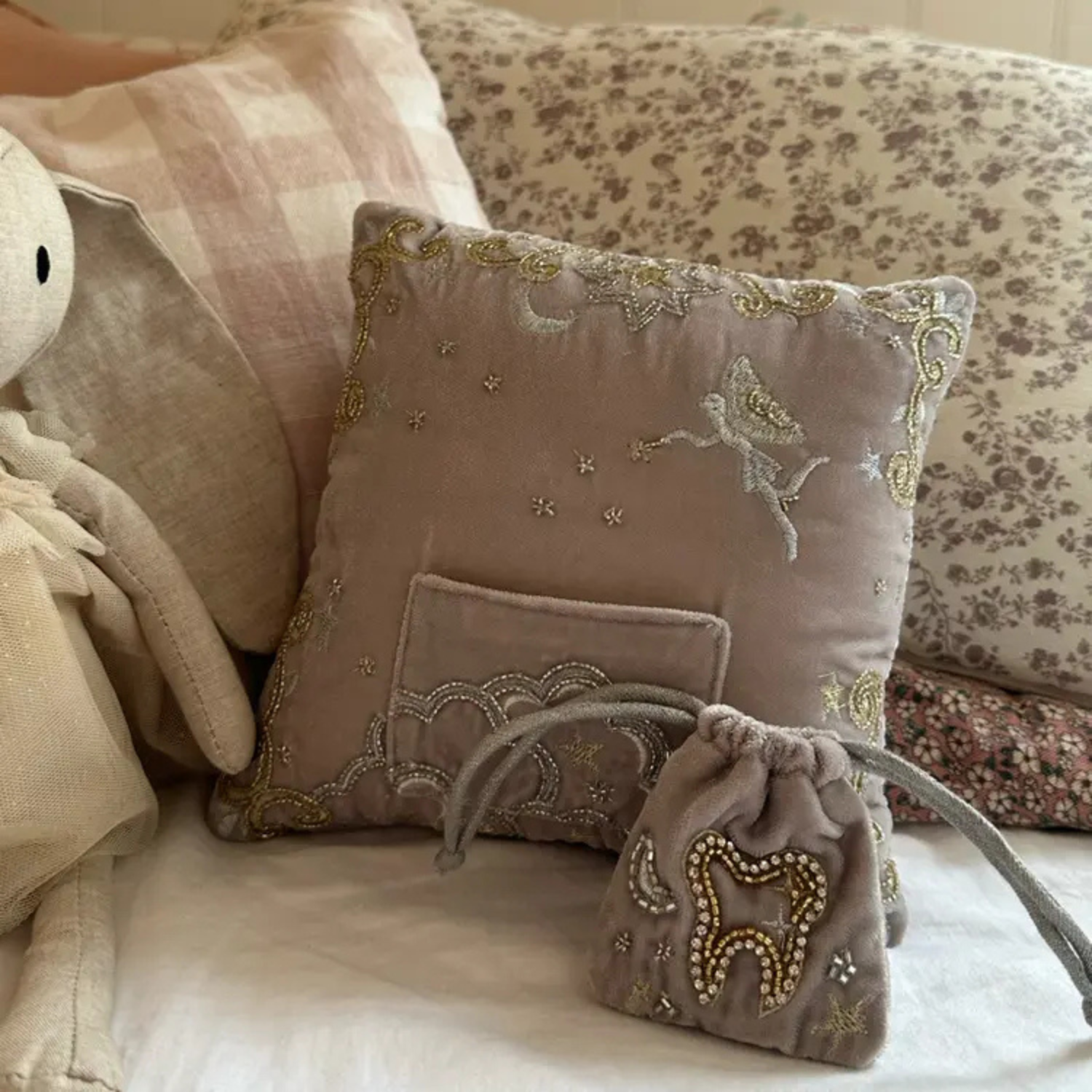 Embellished Tooth Fairy Pillow & Pouch Set