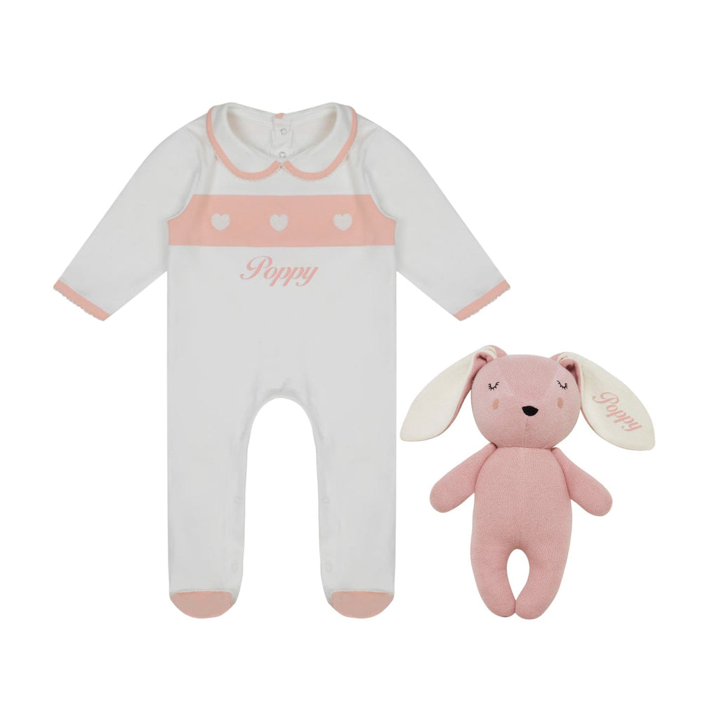 Welcome Baby Girl Bundle – Sleepsuit & Bunny Toy